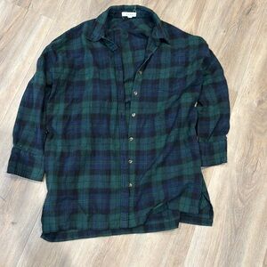 ILLA ILLA BLUE AND GREEN FLANNEL